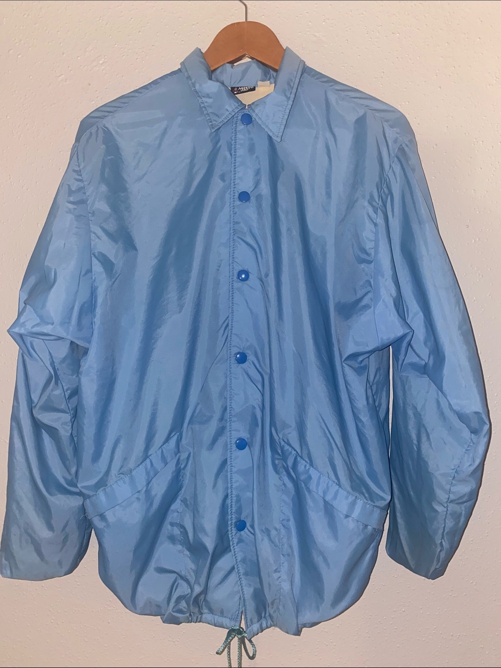 Vintage Artistic Jac Aris Light Blue Men's Windbreaker Jacket
